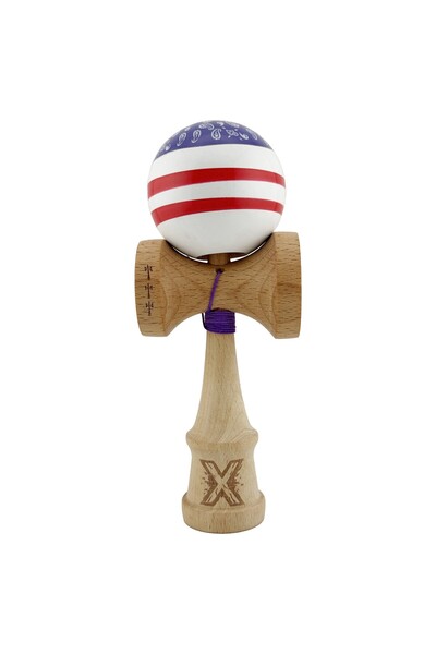 Cyrax Kendama X CHICANOS Original, 55 cm șnur Violet/Alb