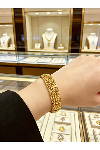 ALZAHR 24K gold-plated openwork mesh bracelet for women; suitable for wedding...
