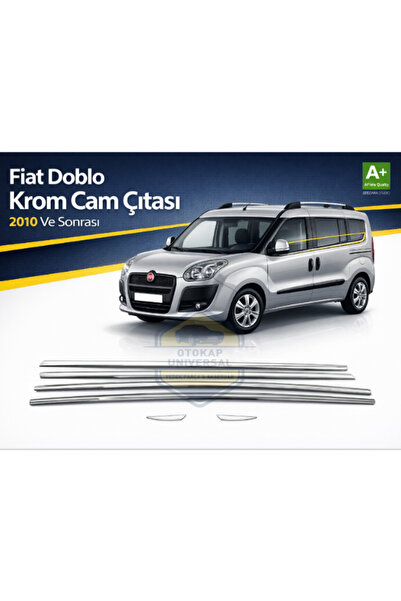 KAPOTO Fiat Doblo 2010-2023 Krom Cam Çitası Seti Parlak Paslanmaz