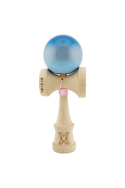 Cyrax Kendama X Original, Rulment metalic cu șnur de 55 cm Albastru/Gri/Albastru