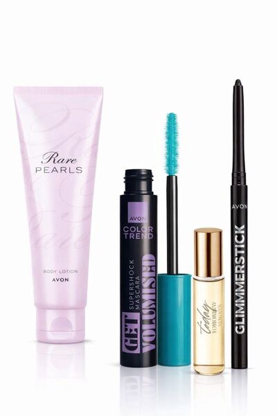 AVON Σετ Λοσιόν Σπάρκλιν Περλς+Μάσκαρα ΣούπερΣοκ+Άρωμα Τόντεϊ 10 ml+Μαύρο Άιλ...