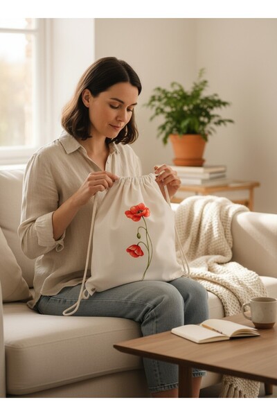 hodie collection حقيبة ظهر هودي جيلينكيك مطبوعة برباط 40x45 سم 180 جرام قماش ...
