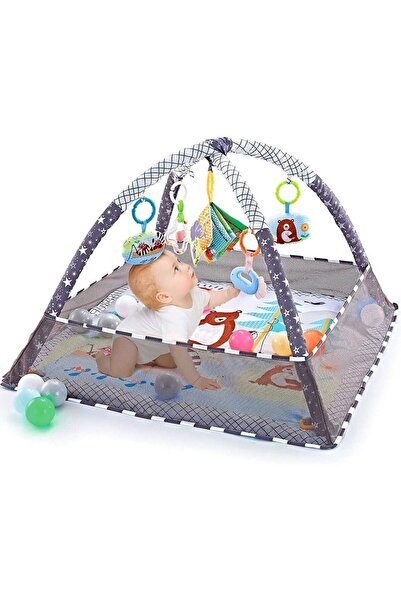 Arabest Baby Playmat with 5 Hanging Toys,18 Ocean Balls,Washable Soft Cotton ...