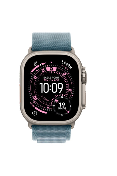 Apple Watch Ultra 3 49mm GPS + Cellular, Titan, Albastru deschis, Curea Alpin...