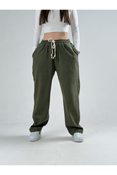 COCOPELLI Χακί Κασέ Γυναικείο Φαρδύ Παντελόνι COCK0018