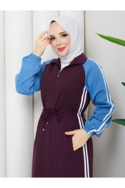 moda4b Γυναικείο αθλητικό κοστούμι από βαμβάκι με δύο κλωστές και τζιν μανίκι...