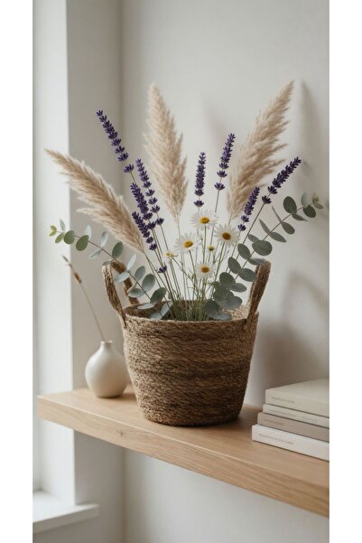 Bayev Φυσικό ψάθινο πλεκτό καλάθι HSR-036 Καλάθι οργάνωσης για γλάστρες πατάτ...