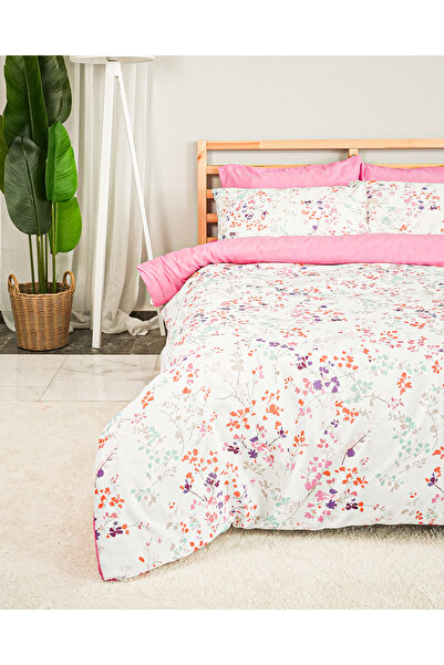 Rasel Tekstil Alice Cotton Double Floral Duvet Cover Set 200X220 cm Pink