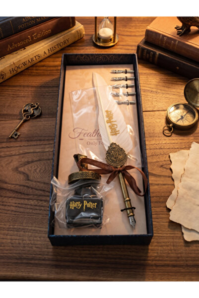 Dörtel Tedarik Harry Potter Temalı Tüy Kalem ve Profesyonel Kaligrafi Seti