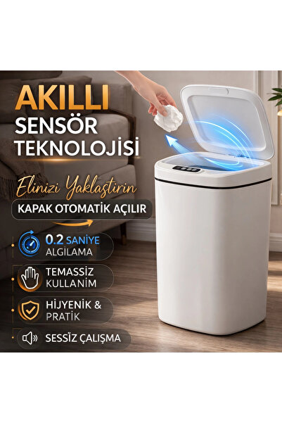 genel tedarik-tse Sensörlü Çöp Kovası Otomatik Kapak Temassız