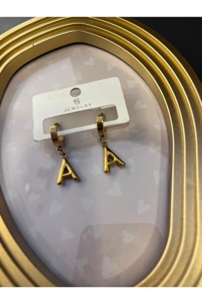 gozdeasutayaccessory حلق فولاذي بحرف A