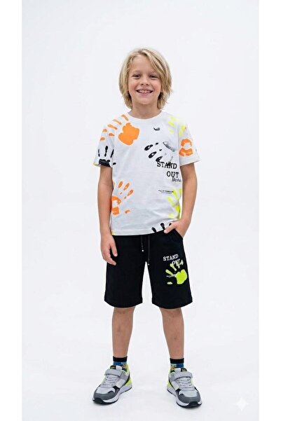 vovido Σετ μπλουζάκι και σορτς για αγόρια με στάμπα – Ένα ξεχωριστό καλοκαιρι...