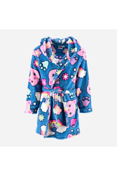 Gabby's Dollhouse Μπουρνούζι για κορίτσια, με κουκούλα από κοραλλένια φλις.