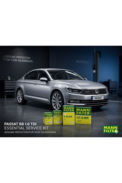 MANN Volkswagen Passat B8 1.6 Tdİ Filtre Bakım Seti 2015-2018 Dcx Uyumlu
