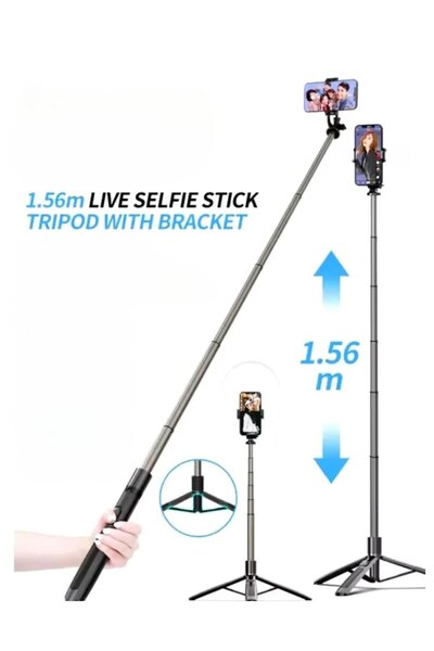 HEPU HP-T08 Tripod Selfie Stick 150 cm Uzayan Bluetooth Kumandalı