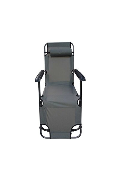 Tradesor Πτυσσόμενη καρέκλα ξαπλώστρα παραλίας 1236–270942–Grey