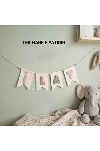 Sewille Design Hand Made Punch İşlemeli Harfli Flama Banner Duvar Süsü TEK HA...