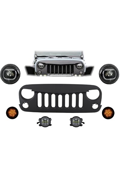 Angels Auto Pachet Grila Centrala si Lampi Semnalizare LED compatibil cu Jeep...