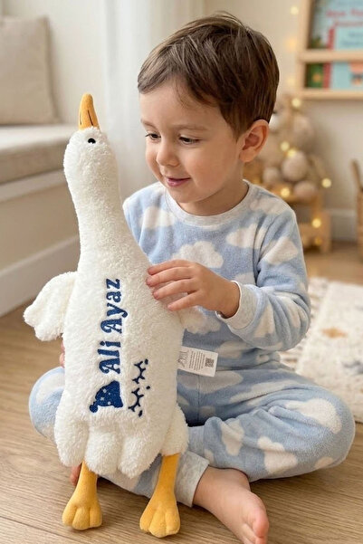 Solemia Kişiye Özel İsimli Peluş Oyuncak Kaz – Uyku Arkadaşı Kız Erkek Çocuğa Hediye Doğum Günü Hediyesi
