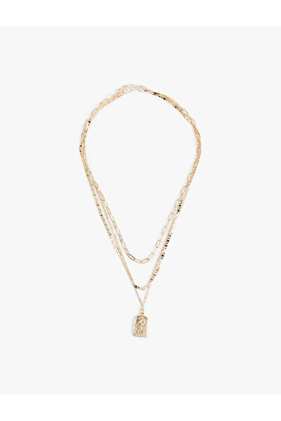 Koton Charm Detaylı Çoklu Zincir Kolye