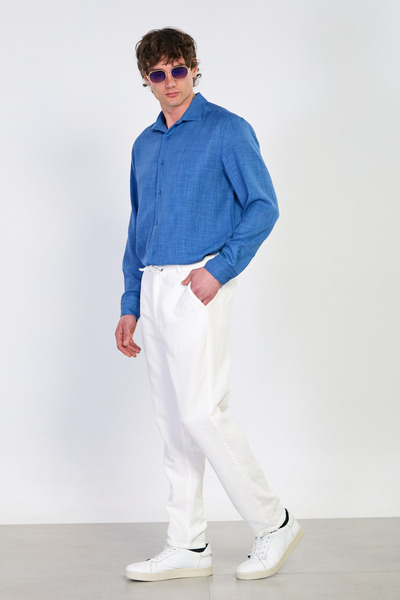 BARRELS AND OIL Ανδρικό παντελόνι Jogger από μουσελίνα - Εκρού