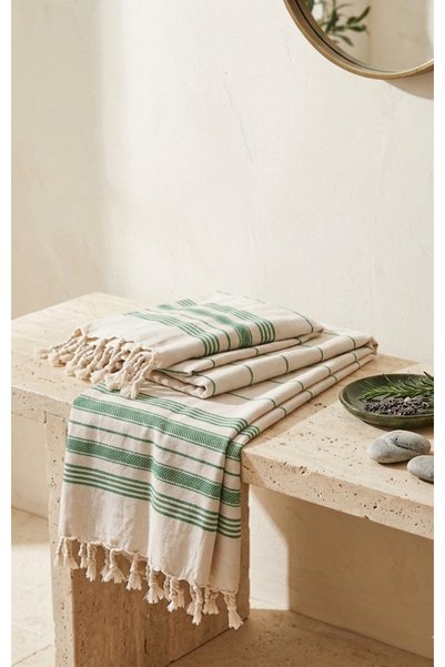 Vivesta Home Cotton Peshtemal 100X180 cm Striped – Beach Towel, Hammam Towel, Sauna Towel, Multi-Purpose Use