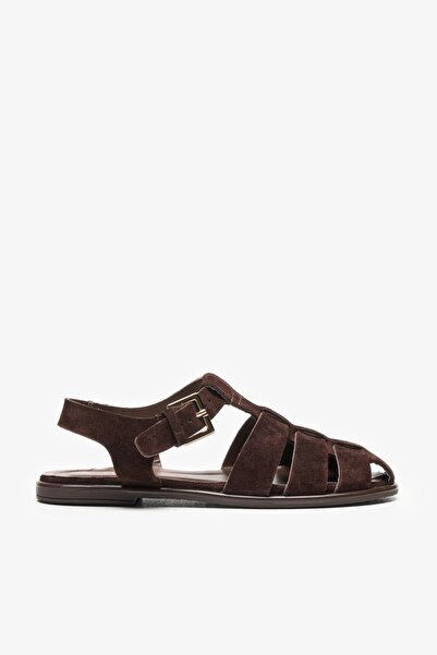 Louis Cardy Γυναικεία σανδάλια Lovie Brown Suede Leather