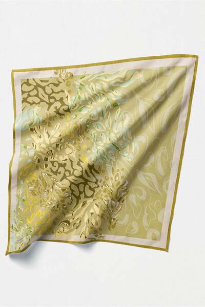 Setrms Leopar Desenli Twill İpek Eşarp