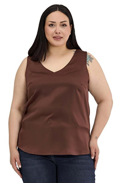 DISENTIS MODEST Μπλούζα μεγάλου μεγέθους με λαιμόκοψη V, με σκισίματα στο πλά...