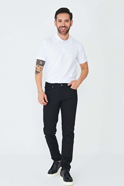 White Stone Ανδρικό μαύρο casual τζιν παντελόνι