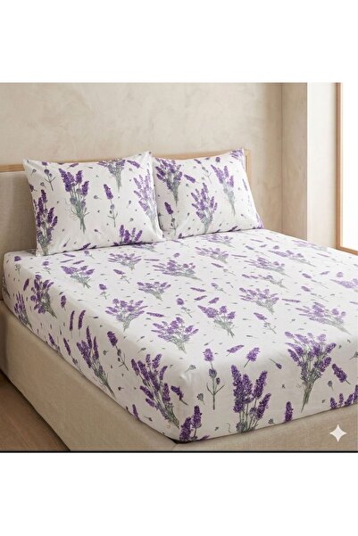 NİĞTEX Σετ σεντόνια Lavender Garden Series King Size Elastic Sheet 180x200 3 ...