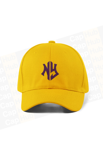CapHub Embroidered Baseball Cap - Yellow Color 100% Cotton Gabardine Unisex M...