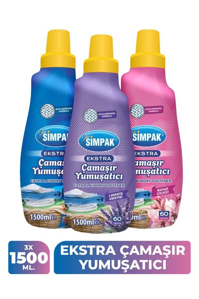 EXRA KONSANTRE ÇAMAŞIR YUMUŞATICISI 1500 ML * 3