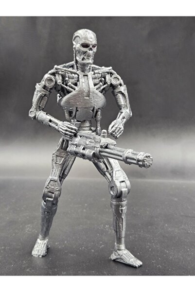 3DEpics Terminatör T-800 Endoskeleton Figür - (Metalik)