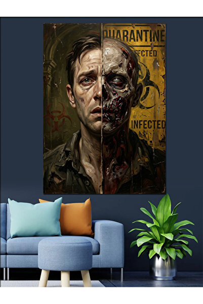 Artmeg Pânză decorativă cu tematică zombie, portret artistic de groază - Tabl...