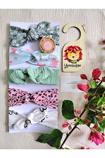 KIZ BEBEK ORGANIK PAMUKLU 5 Lİ BANDANA SETİ yumusacik, terletmeyen ve esnek