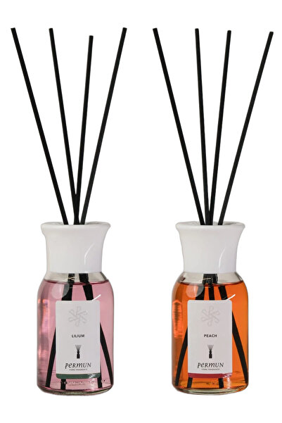 Permun Difuzor cu bețișoare Lilium 110ml și Difuzor cu bețișoare Piersică 110ml