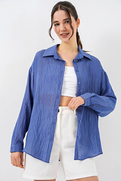 Hiccup Bdart Buttoned Transparent Long Sleeve Shirt