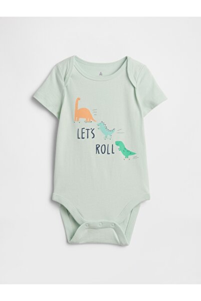 GAP Bebek Açık Yeşil Grafik Baskılı Bodysuit