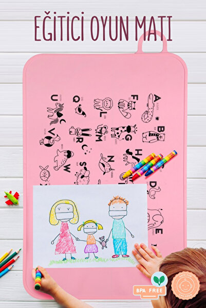 Nandy Kids Harfli Eğitici Silikon Oyun Matı – İngilizce Hayvan İsimli, Kaymaz...