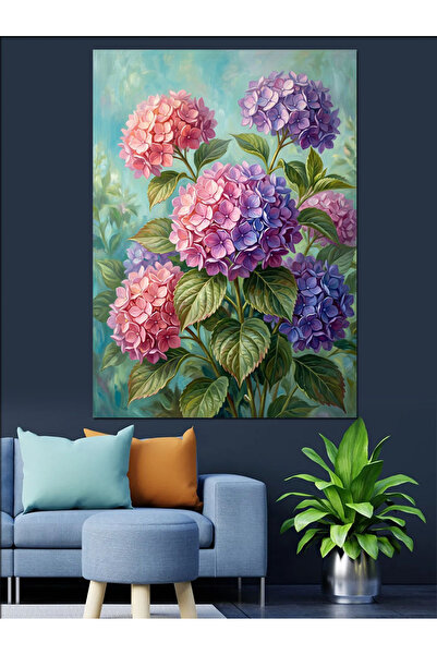 Artmeg Pânză decorativă pentru grădină cu hortensii roz și violet - Masă din ...