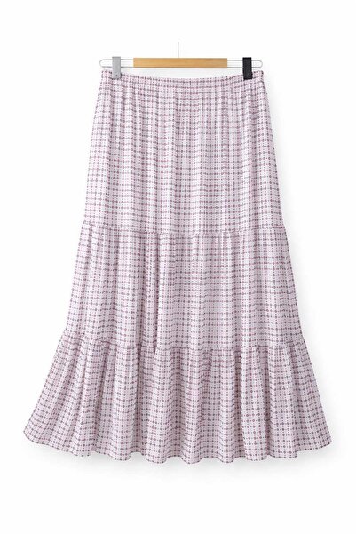 Nihomall20 Γυναικεία μακριά φούστα από σιφόν ''JULİDE'' με 3 στρώσεις, ελαστι...