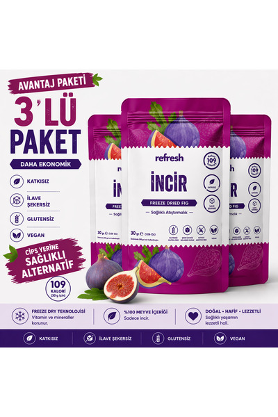 Refresh Chips Refresh Dondurulmuş Kurutulmuş İncir 20g | Dondurulmuş Kurutulm...