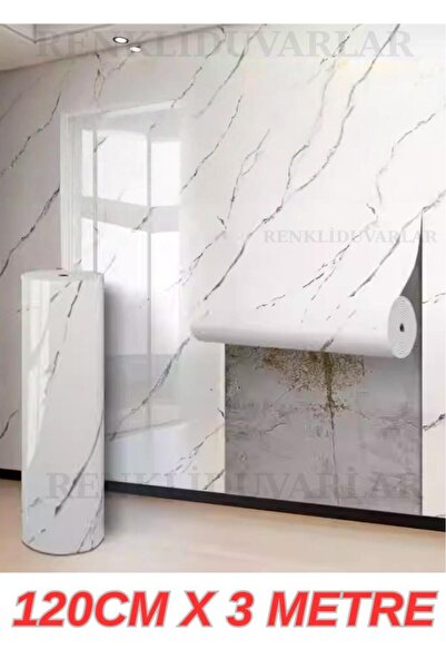 Renkli Duvarlar Banyo Wc Kaplama Rulo 120cm x 3 Metre Yapışkanlı Rulo Silineb...