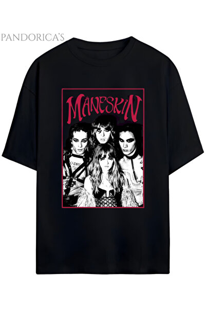 Grafftee Clothing Maneski̇n Design Series Printed Cotton Unisex Black T-Shirt