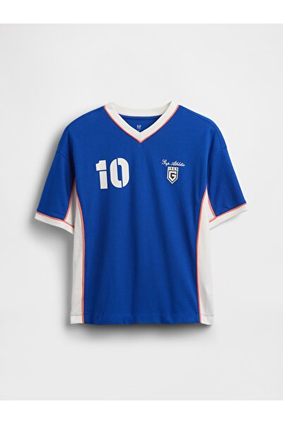 GAP Erkek Çocuk Kobalt Mavisi Oversized Jersey T-Shirt
