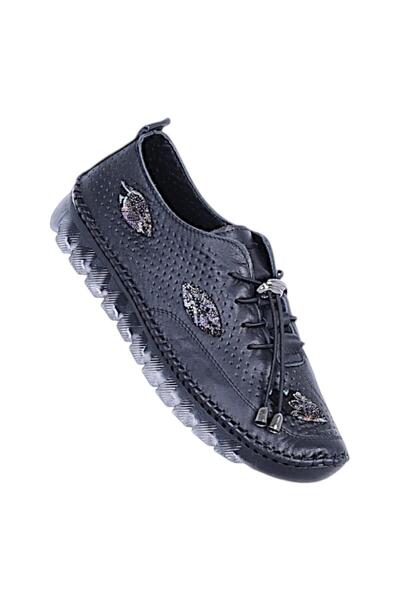 Ayakcenter Nehir 1008 Black Genuine Leather Women's Shoes