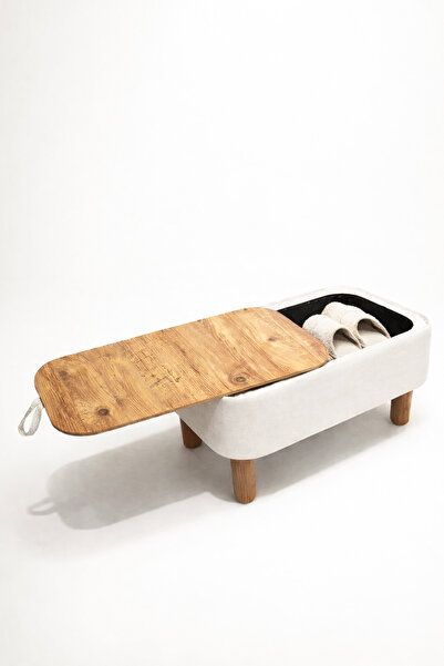 Zem Ramos Sandıklı Orta Sehpa/Bench, Açık Krem