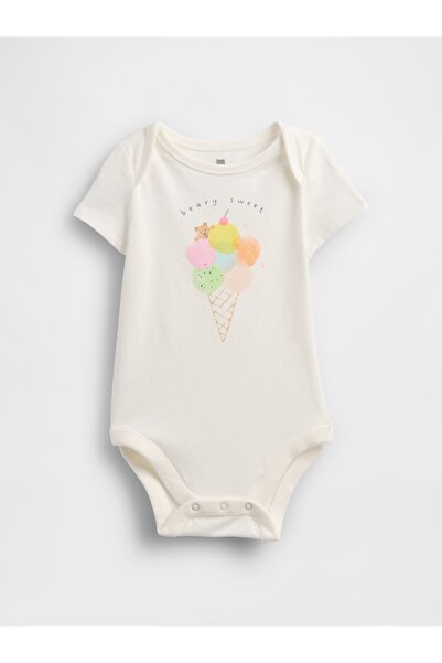 GAP Bebek Kırık Beyaz First Favorites Organik Pamuk Bodysuit