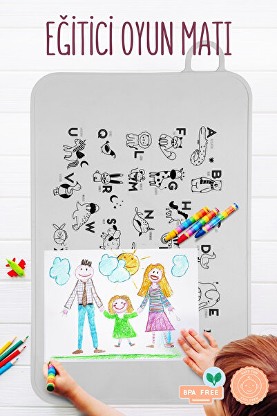 Nandy Kids Harfli Eğitici Silikon Oyun Matı – İngilizce Hayvan İsimli, Kaymaz...